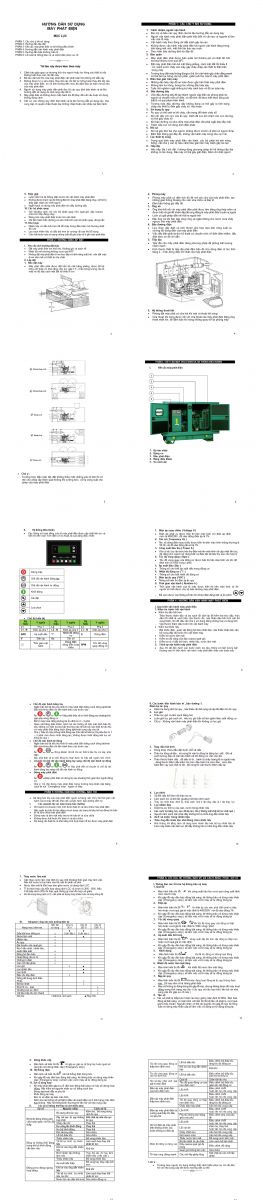 hướng dẫn sửa dụng máy phát điện